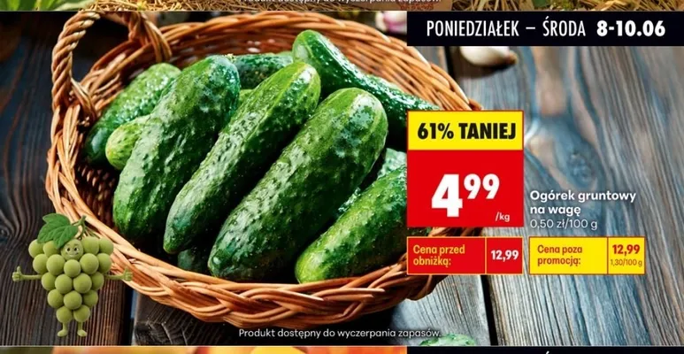 Ogórek gruntowy promocja w Biedronka