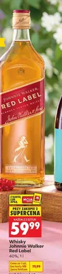 Whisky Johnnie Walker Red Label 40% promocja w Biedronka