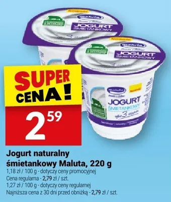 Jogurt naturalny śmietankowy Maluta promocja w Twój Market