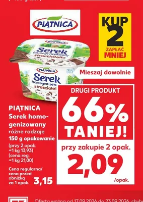 Serek homogenizowany Piątnica promocja w Kaufland