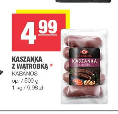 Kaszanka z wątróbką Kabanos promocja w SPAR