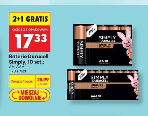 Baterie Duracell Simply AAA promocja w Biedronka