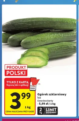 Ogórki szklarniowe promocja w Intermarche