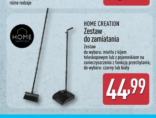 Zestaw do zamiatania miotła z kijem teleskopowym Home Creation promocja w Aldi
