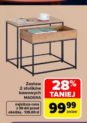 Zestaw 2 stolików kawowych Madera promocja w Carrefour