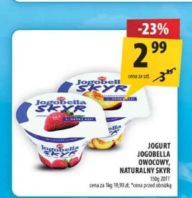 Jogurt Jogobella naturalny skyr promocja w Arhelan