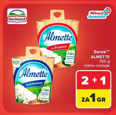 Serek twarogowy Almette z chrzanem promocja w Carrefour