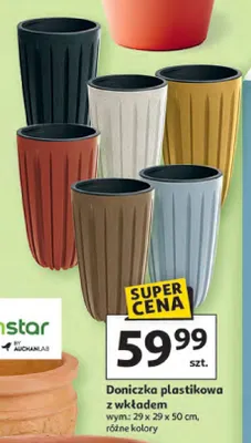 Doniczka plastikowa z wkładem promocja w Auchan