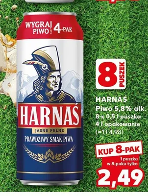 Piwo Harnaś Jasne Pełne 8-pak 500 ml promocja w Kaufland