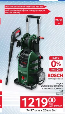 Myjka wysokociśnieniowa BOSCH Advanced Aquatak 160 2600W promocja w Selgros