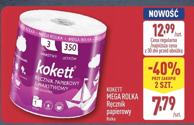 Ręcznik papierowy MEGA ROLKA  promocja w Aldi