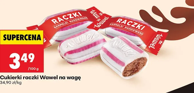 Cukierki raczki Wawel na wagę promocja w Biedronka
