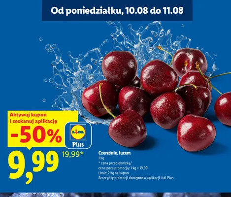 Czereśnie luzem promocja w Lidl