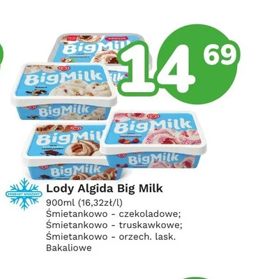 Lody śmietankowo-orzech laskowy Big Milk promocja w Limonka