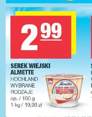 Serek wiejski Almette Hochland promocja w SPAR