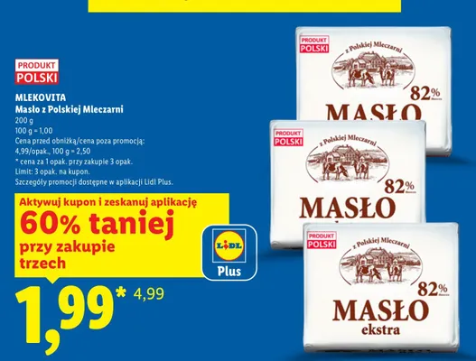 Masło z Polskiej Mleczarni Mlekovita promocja w Lidl