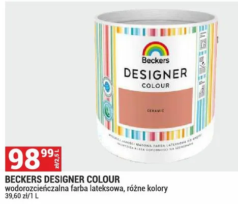 Beckers Designer Colour wodorozcieńczalna farba lateksowa różne kolory promocja w Merkury Market