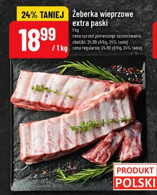 Żeberka wieprzowe extra paski promocja w POLOmarket