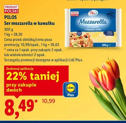 Ser mozzarella w kawałku promocja w Lidl