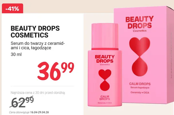 Serum do twarzy z ceramidami i cica, łagodzące promocja w Rossmann