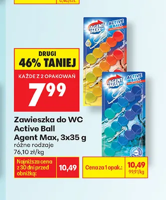 Zawieszka do WC Active Ball Agent Max 3-pak promocja w Biedronka
