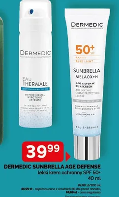 Lekki krem ochronny SPF 50+ DERMEDIC SUNBRELLA AGE DEFENSE promocja w Ziko Dermo