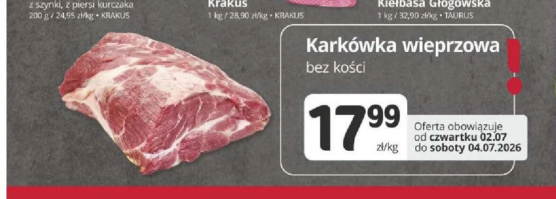 Karkówka wieprzowa bez kości promocja w Marketvita