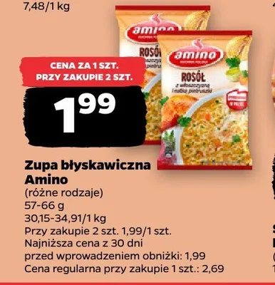 Zupa błyskawiczna Amino promocja w Netto