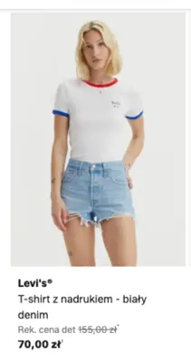 T-shirt z nadrukiem Levi's biały denim promocja w Lounge by Zalando