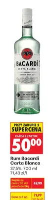 Rum Bacardí Carta Blanca promocja w Biedronka