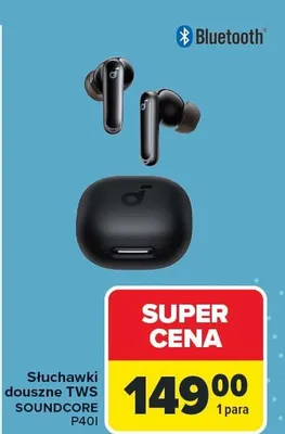 Słuchawki douszne TWS SOUNDCORE P40I promocja w Carrefour