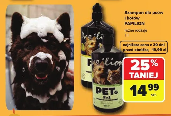 Szampon dla psów i kotów Papilion promocja w Carrefour