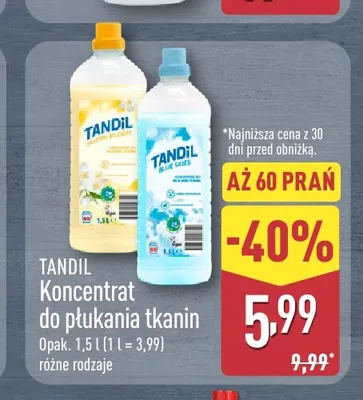 Koncentrat do płukania tkanin Tandil niebieski promocja w Aldi