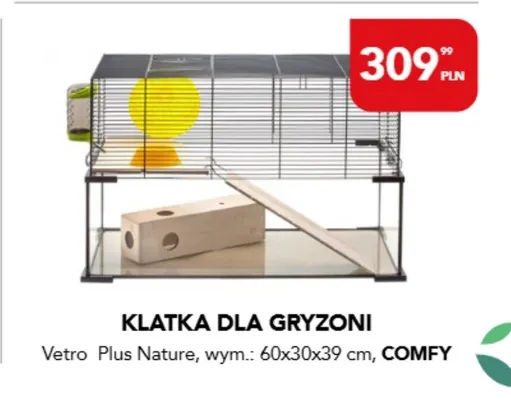 Klatka dla gryzoni Vetro Plus Nature 60x30x39cm Comfy promocja w Aquael zoo