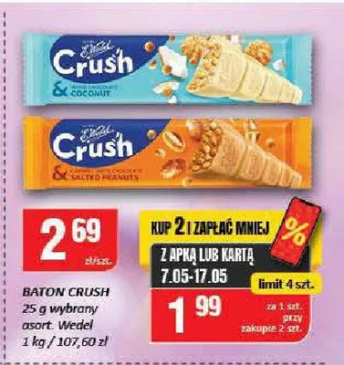 Baton Crush White Chocolate & Coconut E.Wedel promocja w Chorten