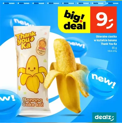 Obieralne ciastko w kształcie banana Thank You Ka promocja w Dealz