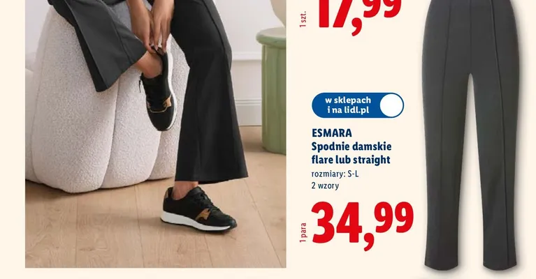 Spodnie damskie flare lub straight promocja w Lidl