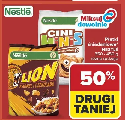 Płatki śniadaniowe różne rodzaje promocja w Carrefour