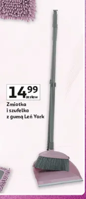 Zmiotka i szufelka z gumą Leń York promocja w Auchan