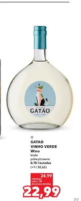Wino białe półwytrawne Gatão Vinho Verde promocja w Kaufland
