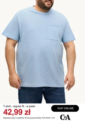 T-shirt regular fit w paski C&A promocja w C&A