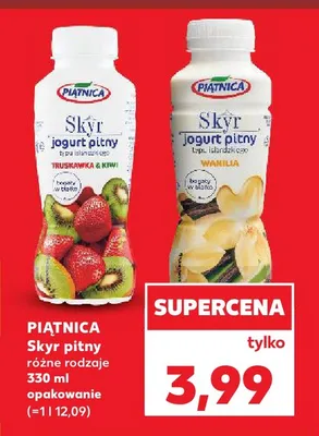 Skyr jogurt pitny truskawka & kiwi Piątnica promocja w Kaufland
