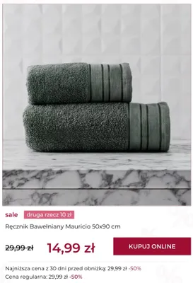 Ręcznik bawełniany home&you Mauricio 50x90 cm promocja w home&you
