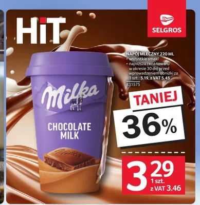 Napój mleczny Milka Chocolate Milk promocja w Selgros