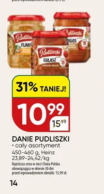 Danie gotowe Pudliszki gulasz promocja w Chata Polska