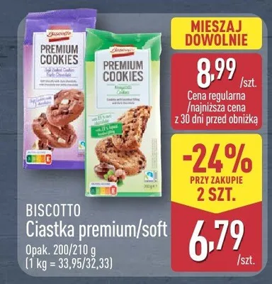 Ciastka premium/soft Biscotto promocja w Aldi