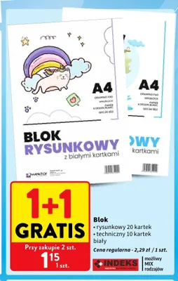 Blok techniczny Wektor 10 kartek promocja w Intermarche