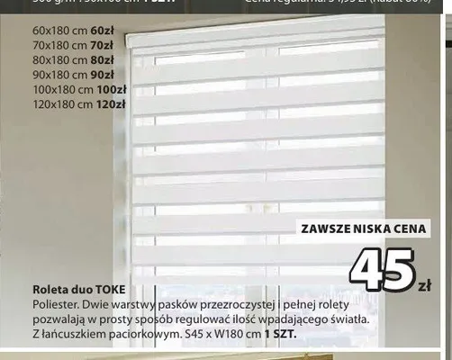 Roleta duo Toke 45x180 cm promocja w Jysk