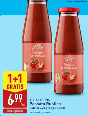 Passata pomidorowa Rustica promocja w Aldi
