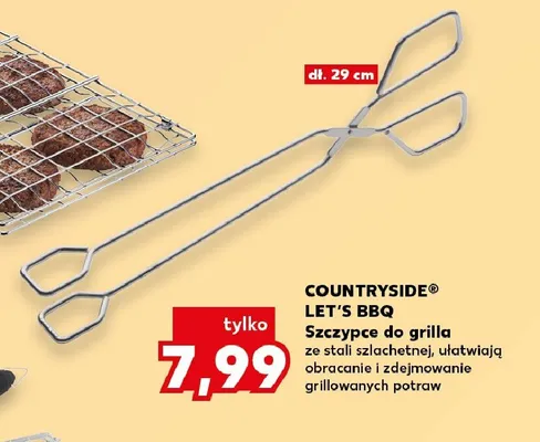 Szczypce do grilla COUNTRYSIDE LET'S BBQ ze stali szlachetnej dł. 29cm promocja w Kaufland